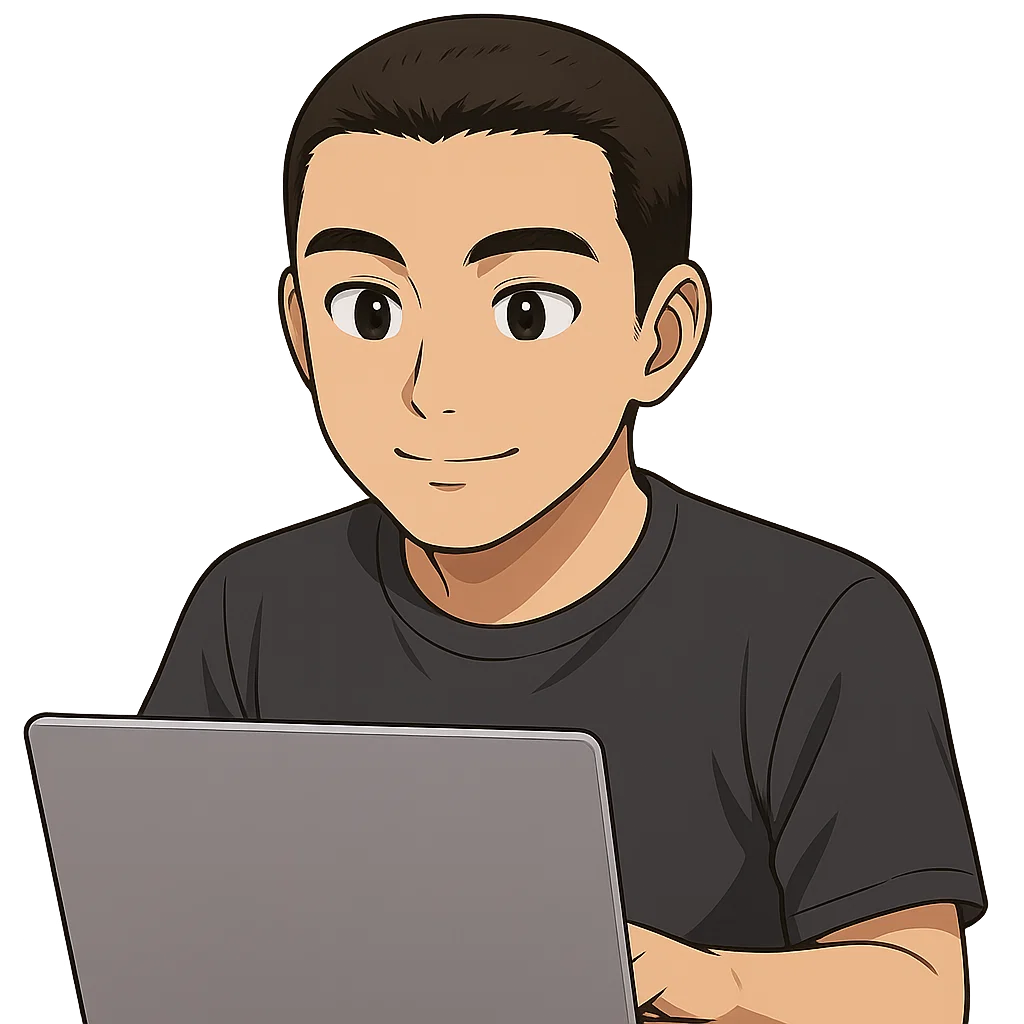 An avatar image of Harold inside a laptop